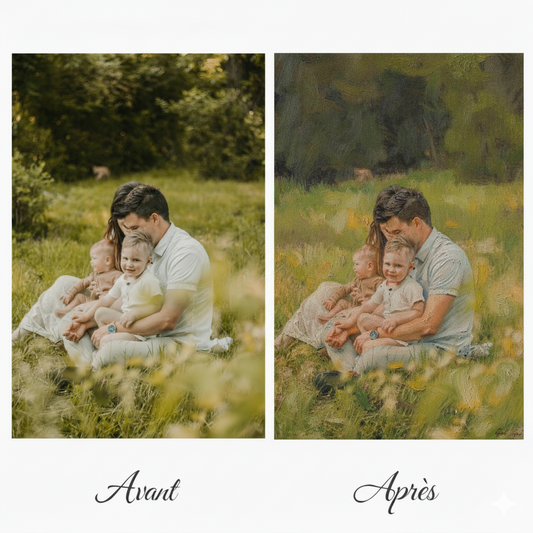 Tableau à l'huile personnalisé transformant vos photos en œuvre d'art