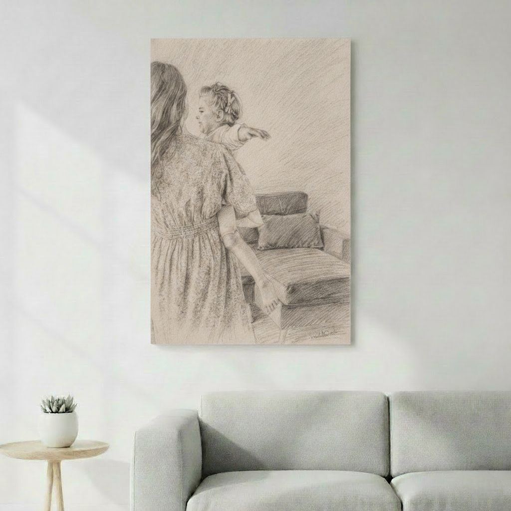 Croquis au crayon personnalisé portrait artistique