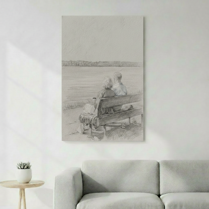 Croquis au crayon personnalisé pour immortaliser vos souvenirs