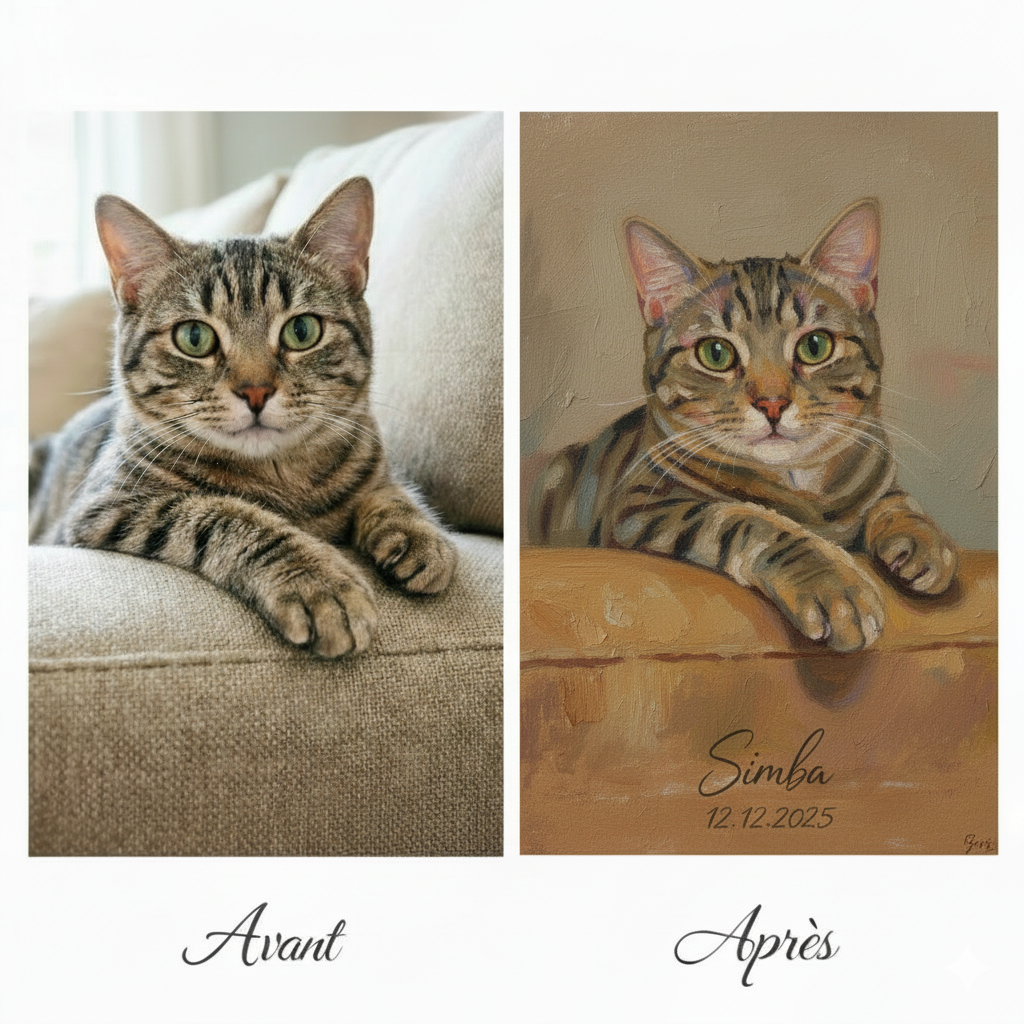 Tableau à l'huile personnalisé à partir de photo