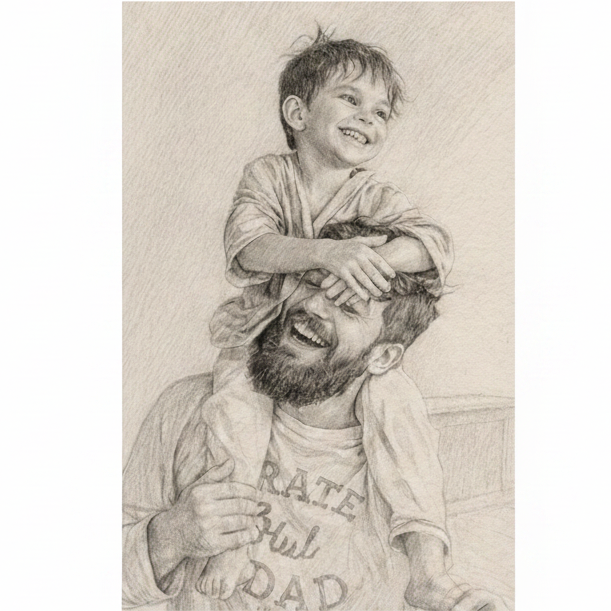 Croquis au crayon personnalisé portrait artistique