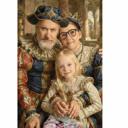 Portrait style Renaissance personnalisé pour photos intemporelles
