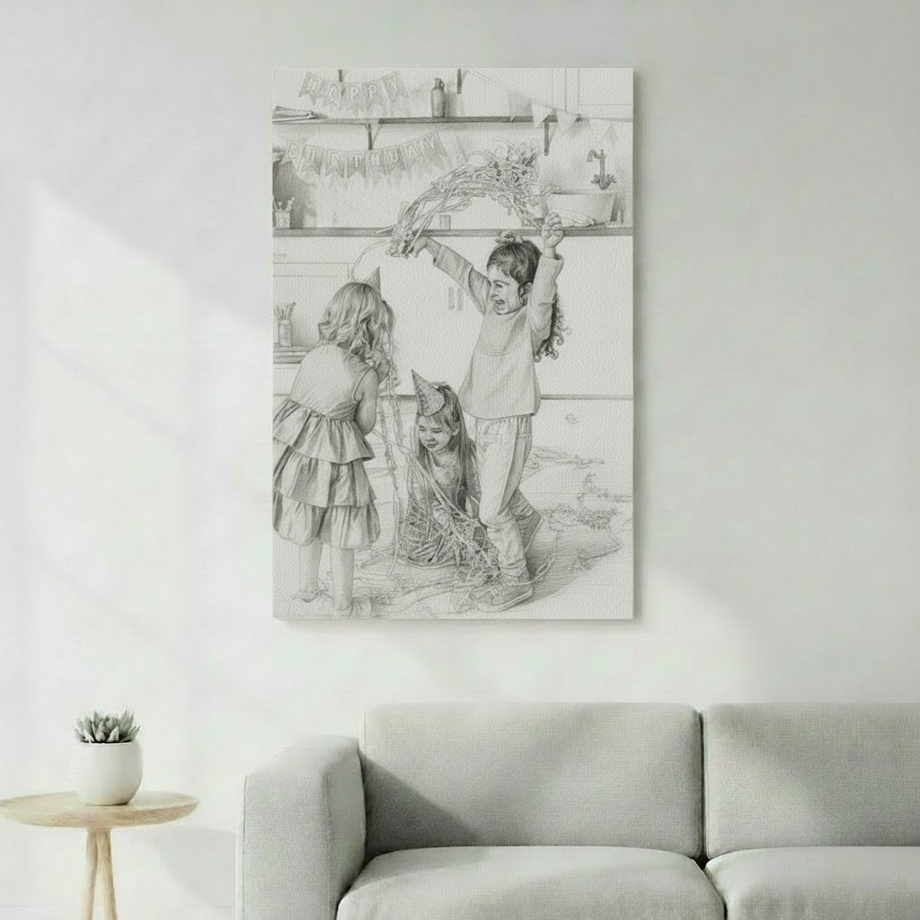 Croquis au crayon personnalisé portrait artistique