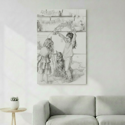 Croquis au crayon personnalisé portrait artistique