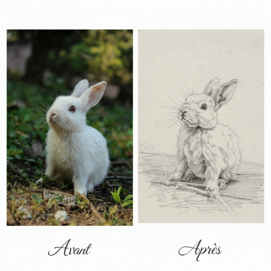 Croquis au crayon personnalisé portrait artistique