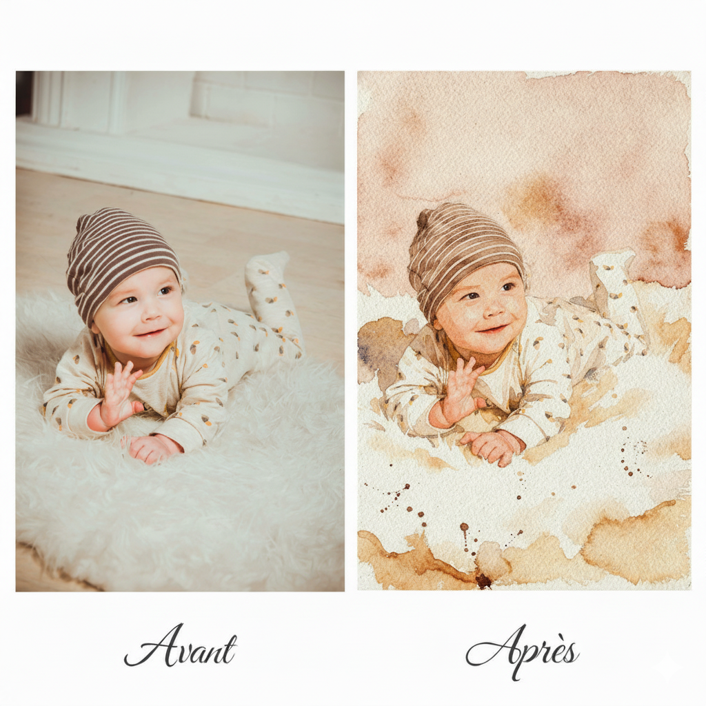 Aquarelle personnalisée pour immortaliser vos souvenirs