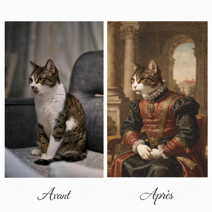 Portrait personnalisé style Renaissance avec clair-obscur